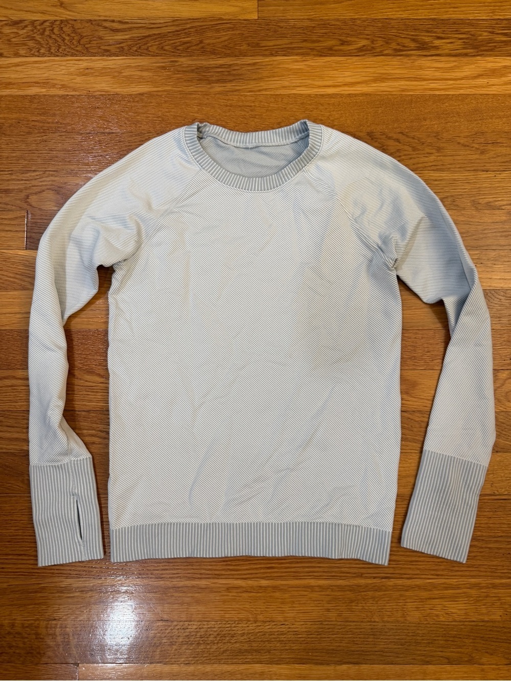 Lululemon Rest Less Pullover Diagonal Rib Silver Drop / White - Size 6